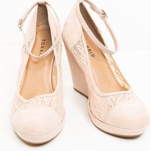 Blush Lace Ankle Strap TORRID Heels- Wide